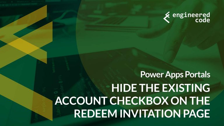 Engineered Code - Blog - Power Apps Portals: Hide the Existing Account ...